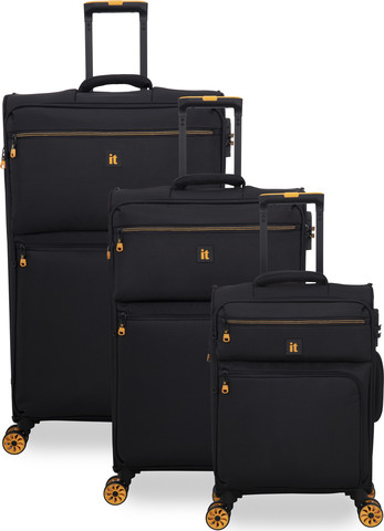 סט מזוודות בד קלות במיוחד 3 יח' 30/25/20 מבית IT Luggage דגם COMPARTMENT בצבע כתום
